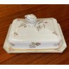 GRANDE antica BURRIERA MEHUN porcellana ceramica FRANCE decoro fiori bordo oro