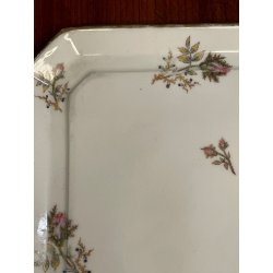 GRANDE antica BURRIERA MEHUN porcellana ceramica FRANCE decoro fiori bordo oro