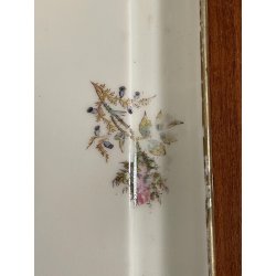 GRANDE antica BURRIERA MEHUN porcellana ceramica FRANCE decoro fiori bordo oro