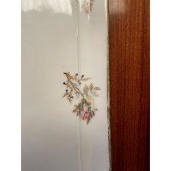 GRANDE antica BURRIERA MEHUN porcellana ceramica FRANCE decoro fiori bordo oro