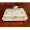 GRANDE antica BURRIERA MEHUN porcellana ceramica FRANCE decoro fiori bordo oro