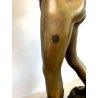 SCULTURA BRONZO FIRMATA V. Cinque "PESCATORELLO" SCUGNIZZO BASE MARMO 48,5 cm/h