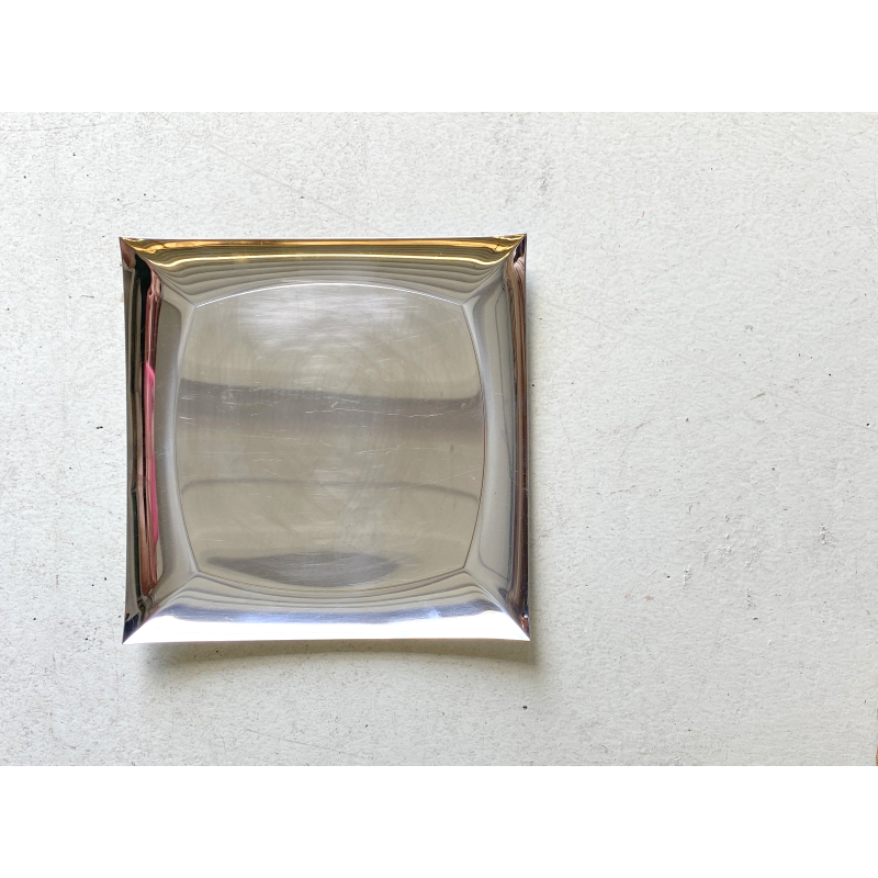 VASSOIO VINTAGE Sambonet MOD "Lucy" LINEA "Q" ACCIAIO INOX FORMA FLUIDA 30x30 cm