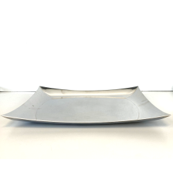 VASSOIO VINTAGE Sambonet MOD "Lucy" LINEA "Q" ACCIAIO INOX FORMA FLUIDA 30x30 cm