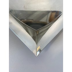 VASSOIO VINTAGE Sambonet MOD "Lucy" LINEA "Q" ACCIAIO INOX FORMA FLUIDA 30x30 cm