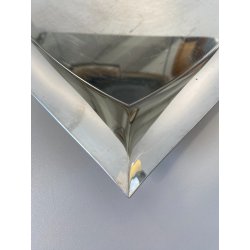 VASSOIO VINTAGE Sambonet MOD "Lucy" LINEA "Q" ACCIAIO INOX FORMA FLUIDA 30x30 cm