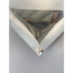 VASSOIO VINTAGE Sambonet MOD "Lucy" LINEA "Q" ACCIAIO INOX FORMA FLUIDA 30x30 cm