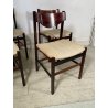 LOTTO 4 SEDIE VINTAGE 1960 ITALY LEGNO PALISSANDRO CURVATO SEDUTA STOFFA BEIGE