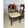 LOTTO 4 SEDIE VINTAGE 1960 ITALY LEGNO PALISSANDRO CURVATO SEDUTA STOFFA BEIGE