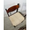 LOTTO 4 SEDIE VINTAGE 1960 ITALY LEGNO PALISSANDRO CURVATO SEDUTA STOFFA BEIGE