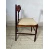 LOTTO 4 SEDIE VINTAGE 1960 ITALY LEGNO PALISSANDRO CURVATO SEDUTA STOFFA BEIGE