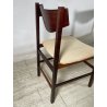 LOTTO 4 SEDIE VINTAGE 1960 ITALY LEGNO PALISSANDRO CURVATO SEDUTA STOFFA BEIGE
