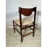 LOTTO 4 SEDIE VINTAGE 1960 ITALY LEGNO PALISSANDRO CURVATO SEDUTA STOFFA BEIGE