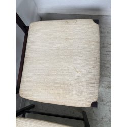 LOTTO 4 SEDIE VINTAGE 1960 ITALY LEGNO PALISSANDRO CURVATO SEDUTA STOFFA BEIGE