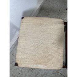 LOTTO 4 SEDIE VINTAGE 1960 ITALY LEGNO PALISSANDRO CURVATO SEDUTA STOFFA BEIGE