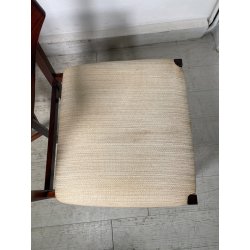 LOTTO 4 SEDIE VINTAGE 1960 ITALY LEGNO PALISSANDRO CURVATO SEDUTA STOFFA BEIGE