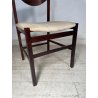 LOTTO 4 SEDIE VINTAGE 1960 ITALY LEGNO PALISSANDRO CURVATO SEDUTA STOFFA BEIGE
