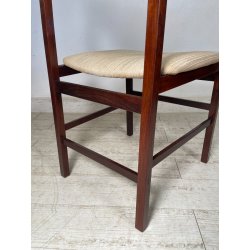 LOTTO 4 SEDIE VINTAGE 1960 ITALY LEGNO PALISSANDRO CURVATO SEDUTA STOFFA BEIGE