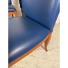 6 SEDIE VINTAGE ANNI 70 STILE FRAU DI FABRIZIO SMANIA LEGNO PELLE BLU PRANZO ITA