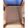 6 SEDIE VINTAGE ANNI 70 STILE FRAU DI FABRIZIO SMANIA LEGNO PELLE BLU PRANZO ITA