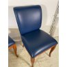 6 SEDIE VINTAGE ANNI 70 STILE FRAU DI FABRIZIO SMANIA LEGNO PELLE BLU PRANZO ITA