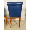 6 SEDIE VINTAGE ANNI 70 STILE FRAU DI FABRIZIO SMANIA LEGNO PELLE BLU PRANZO ITA