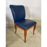 6 SEDIE VINTAGE ANNI 70 STILE FRAU DI FABRIZIO SMANIA LEGNO PELLE BLU PRANZO ITA