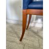 6 SEDIE VINTAGE ANNI 70 STILE FRAU DI FABRIZIO SMANIA LEGNO PELLE BLU PRANZO ITA