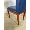 6 SEDIE VINTAGE ANNI 70 STILE FRAU DI FABRIZIO SMANIA LEGNO PELLE BLU PRANZO ITA