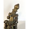antico ORNAMENTO in BRONZO per CORNA di BESTIAME decorativo CAMPANELLI INDIANO