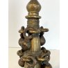 antico ORNAMENTO in BRONZO per CORNA di BESTIAME decorativo CAMPANELLI INDIANO
