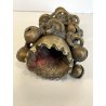 antico ORNAMENTO in BRONZO per CORNA di BESTIAME decorativo CAMPANELLI INDIANO