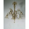 ANTICO LAMPADARIO VETRO MURANO fumè Attr. Vittorio Zecchin VINTAGE 1950 5 LUCI
