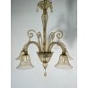ANTICO LAMPADARIO VETRO MURANO fumè Attr. Vittorio Zecchin VINTAGE 1950 5 LUCI