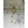 ANTICO LAMPADARIO VETRO MURANO fumè Attr. Vittorio Zecchin VINTAGE 1950 5 LUCI