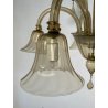 ANTICO LAMPADARIO VETRO MURANO fumè Attr. Vittorio Zecchin VINTAGE 1950 5 LUCI