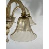 ANTICO LAMPADARIO VETRO MURANO fumè Attr. Vittorio Zecchin VINTAGE 1950 5 LUCI