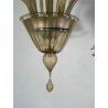 ANTICO LAMPADARIO VETRO MURANO fumè Attr. Vittorio Zecchin VINTAGE 1950 5 LUCI