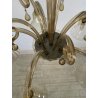 ANTICO LAMPADARIO VETRO MURANO fumè Attr. Vittorio Zecchin VINTAGE 1950 5 LUCI