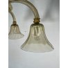 ANTICO LAMPADARIO VETRO MURANO fumè Attr. Vittorio Zecchin VINTAGE 1950 5 LUCI