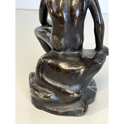 DIO HERMES a RIPOSO antica PICCOLA SCULTURA in BRONZO h 10,5 cm STATUA '900