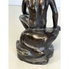 DIO HERMES a RIPOSO antica PICCOLA SCULTURA in BRONZO h 10,5 cm STATUA '900