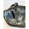 DIO HERMES a RIPOSO antica PICCOLA SCULTURA in BRONZO h 10,5 cm STATUA '900