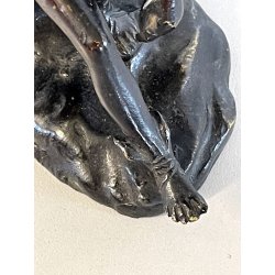 DIO HERMES a RIPOSO antica PICCOLA SCULTURA in BRONZO h 10,5 cm STATUA '900
