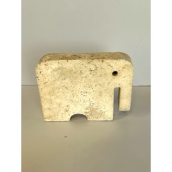 OROGINALE SCULTURA ELEFANTE Fratelli MANNELLI travertino RAMPOLANO firmata SIGNA
