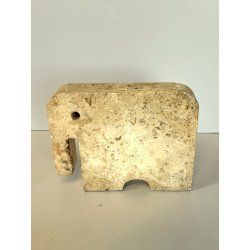 OROGINALE SCULTURA ELEFANTE Fratelli MANNELLI travertino RAMPOLANO firmata SIGNA