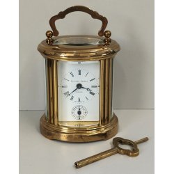ANTICO OROLOGIO 8 giorni OFFICIER Matthew Norman Sveglia VINTAGE Travel Clock
