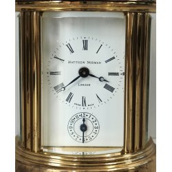ANTICO OROLOGIO 8 giorni OFFICIER Matthew Norman Sveglia VINTAGE Travel Clock