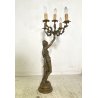 ANTICA LAMPADA BRONZO LIBERTY CANDELABRO 5 LUCI STATUA DIANA CACCIATRICE 82 cm/h