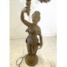 ANTICA LAMPADA BRONZO LIBERTY CANDELABRO 5 LUCI STATUA DIANA CACCIATRICE 82 cm/h